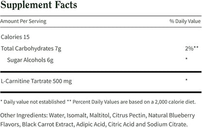 Snap Supplements L-Carnitine Tartrate Sugar Free Gummies 500mg, Amino Acid Supplement for Healthy Exercise Recovery, Metabolism, & Energy*, 60 Vegan Gummies, Blueberry (30 Day Supply)