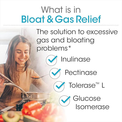 Silver Fern Bloat & Gas Relief Digestive Enzyme Blend - 1 Bottle = 30 Servings - FODMAP & Bloating Digestion Supplement with Tolerase L, Pectinase & More (1 Bottle)
