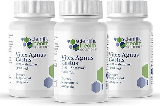 Vitex + DIM + Shatavari Hormone Balance Supplement – PMS, Menopause & Cycle Support for Women – Adaptogenic Complex with Maca, Ashwagandha, Dandelion – Vegan (3-Pack)