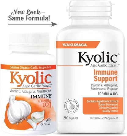 Kyolic Aged Garlic Extract Formula 103, Immune Support*, 200 Capsules