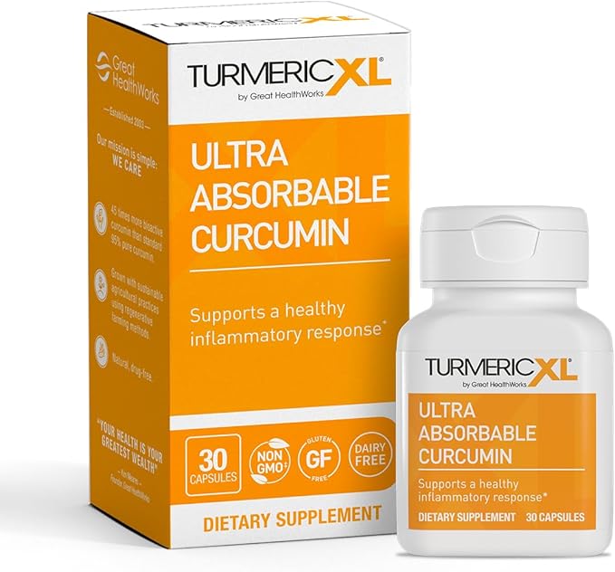 OmegaXL TurmericXL Natural Joint Support Supplement 250mg Turmeric Extract Delivers 45x More Curcumin - High Absorption, Gluten-Free – 30 Veggie Capsules