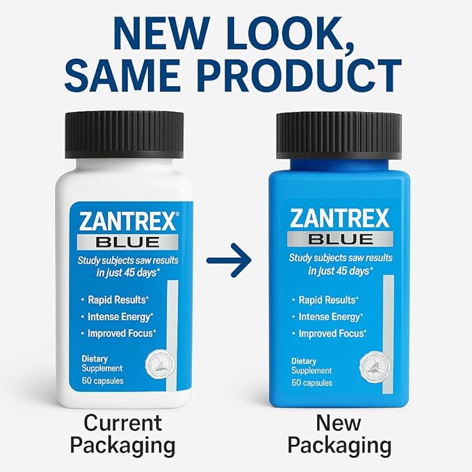 Zantrex Blue Energy & Thermogenesis Boost Energy | Weight Loss Supplement for Appetite Control, Increased Calorie Burn and Supports GLP-1 Levels | 120 Capsules
