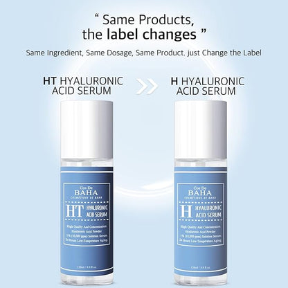 Cos De BAHA Hyaluronic Serum 4 Fl Oz – Pure Sodium Hyaluronate 10,000 ppm Hydrating Face Serum for Dry & Dehydrated Skin – Lightweight Fragrance-Free Korean Skincare Formula (120 ml)