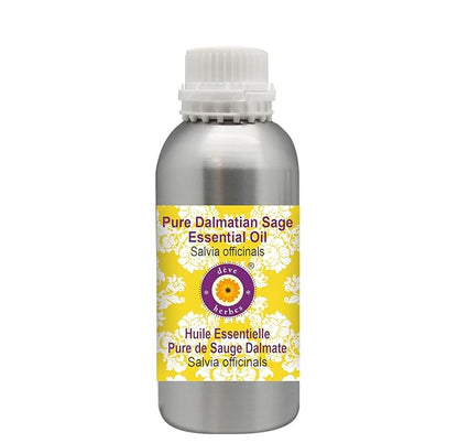 Deve Herbes Pure Dalmatian Sage Essential Oil (Salvia officinals) Steam Distilled 630ml (21 oz)