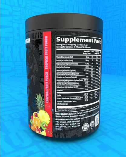 Ekkovision Ekkolyte Electrolytes &Minerals Powder, 50 MG Vitamin C & 155 MG Magnesium for Hydration Support, Essential Electrolytes for Women and Men, Fruit Punch, 120 Servings