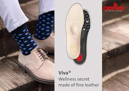 Pedag Viva | Leather Arch Support Inserts | Handmade in Germany | Plantar Fasciitis Relief | Heel Cushion | Activated Charcoal Odor Control | Metatarsal Support Pad | Tan | Women US 5/ EU 35