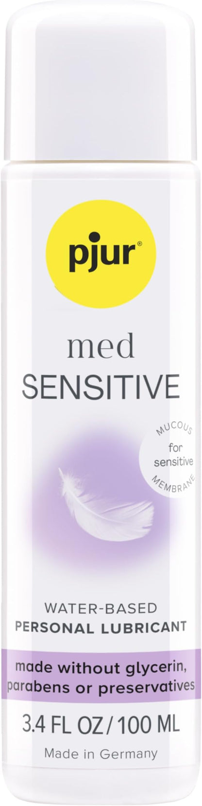 pjur med Sensitive - Water-Based Lubricant, Premium Intimate Sex Lube for Men, Women & Couples, Long Lasting - 100ml / 3.4 fl.oz