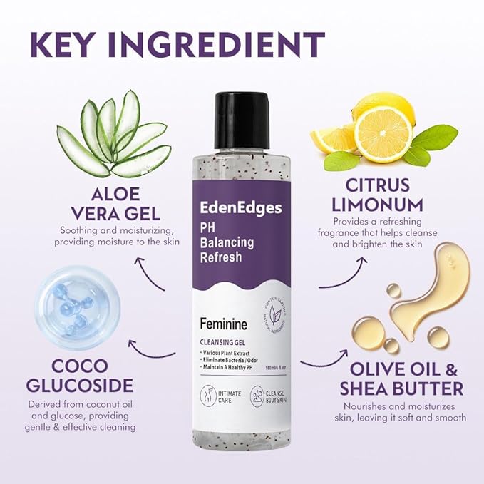 Her Refresh pH Balance Feminine Wash, Natural & Organic Ingredients, Hydrating Body Wash Eliminate Odor-8fl oz