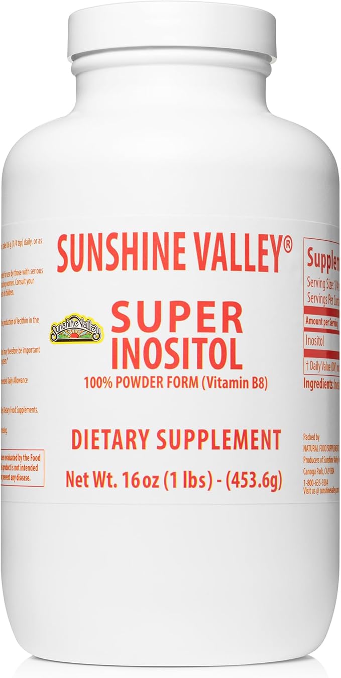 Sunshine Valley® Super Inositol Powder – Dietary Supplement, Wellness & Healthy Lifestyle – Unflavored Powder – 16 oz