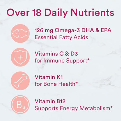 SmartyPants Women's Multivitamin Gummies: Omega 3 Fish Oil (EPA/DHA), Methylfolate, CoQ10, Vitamin D3, C, Vitamin B12, B6, A, K & Zinc, Inositol, Gluten Free, 120 Count (20 Day Supply)