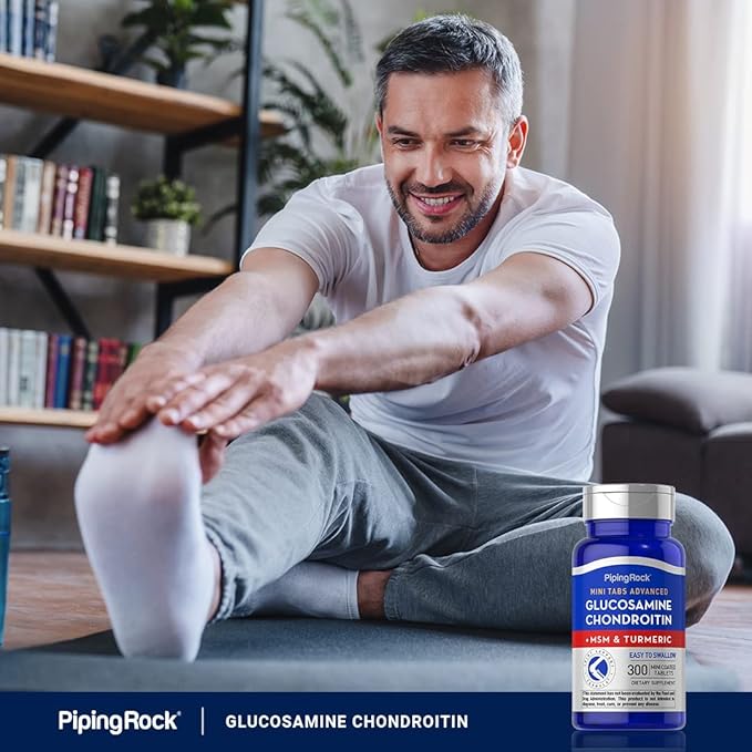 Piping Rock Glucosamine Chondroitin MSM and Turmeric | 300 Tablets | Supplement for Women and Men | Non-GMO, Gluten Free