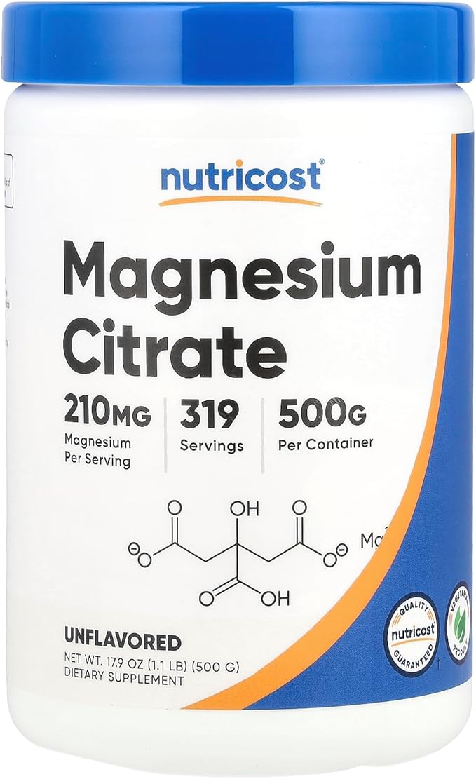 Nutricost Magnesium Citrate Powder (Unflavored, 500 Gram)