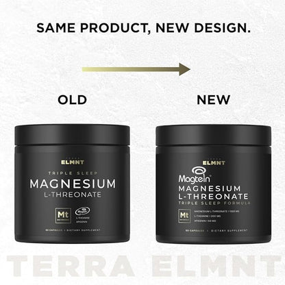 Triple Sleep Magnesium L-Threonate w. Apigenin, Theanine & Magtein Magnesium L Threonate - High Absorption Magnesium Supplement Capsules for Men and Women Magnesium Powder Pills