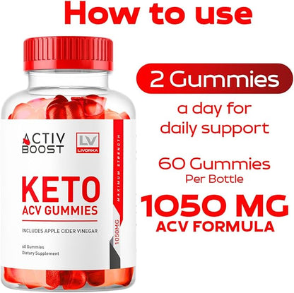 (3 Pack) ActivBoost Keto Gummies Advanced Formula, 180 Gummies for 3 Months