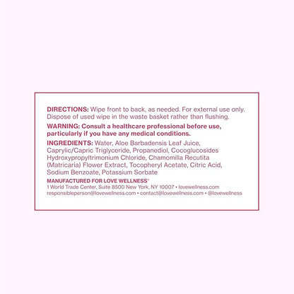 Love Wellness pH Balancing Wipes for Women | Fragrance-Free | Vulva Cleanser for Balanced pH, Intimate Health & Hygiene | Non-Irritating with Aloe Vera for Sensitive Skin | Travel Size | 3-Pack
