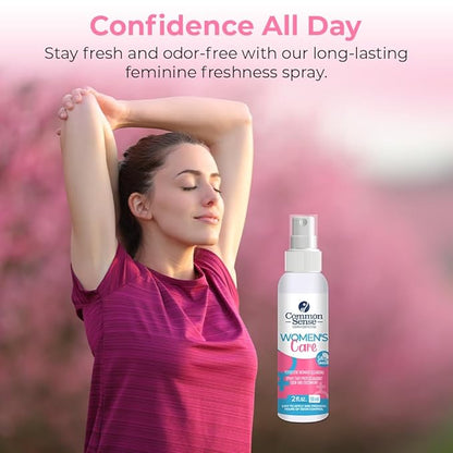Women’s Care Intimate Cleansing Spray by Smart Common Sense, Feminine Hygiene, Long-Lasting Odor Control, (2 fl. oz)