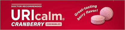 Uricalm Cranberry, Daily Dietary Supplement Chewable with D-Mannose, Berry, 60 Count