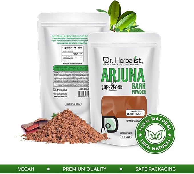 DR Herbalist Arjuna Powder - 200g - 100% Herbal, Natural & Authentic - Herbal Powder for Heart Health - Resealable Pouch