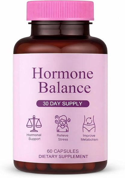 Hormone Balance for Women | Dietary Supplement, Supports Healthy Cortisol Levels & Stress Relief | Mood, Sleep, Energy | Ashwagandha, Ginseng, Maca | 60 Capsules