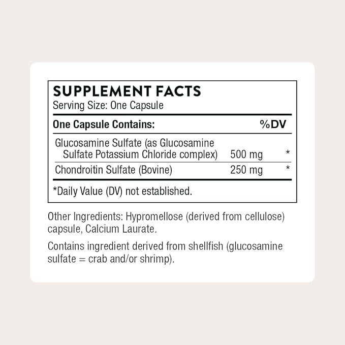 THORNE - Glucosamine & Chondroitin - Helps Maintain Healthy Joint Function & Mobility - Supports Normal Cartilage Formation* - Third-Party Certified - Gluten, Dairy & Soy-Free - 90 Capsules
