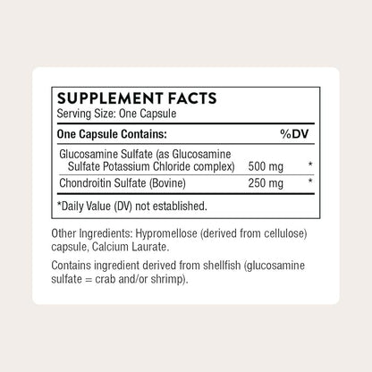 THORNE - Glucosamine & Chondroitin - Helps Maintain Healthy Joint Function & Mobility - Supports Normal Cartilage Formation* - Third-Party Certified - Gluten, Dairy & Soy-Free - 90 Capsules