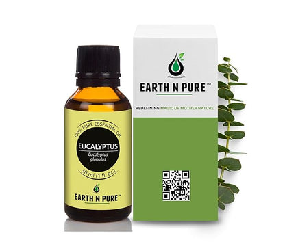 EARTH N PURE Eucalyptus Essential Oil (Nilgiri Oil) Steam Distilled, Undiluted, Natural, Therapeutic Grade 30 ML (Pack of 1) Transparent