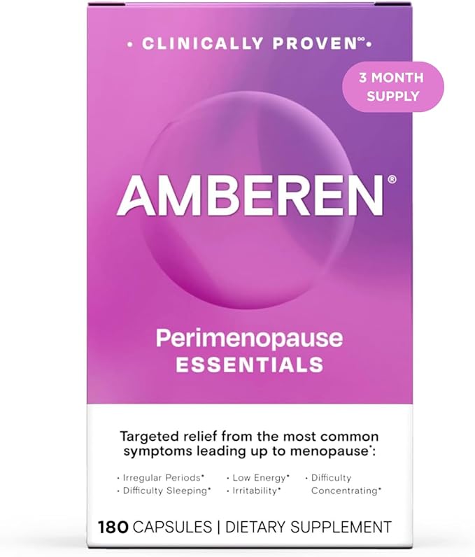 Amberen Perimenopause, Peri-Menopause Multi-Symptom Relief, Vitamin B, Vitamin E & Antioxidants Supplement, Helps Support Hormone Balance, Hot Flashes & Night Sweats, Supplements for Women, 180 Count