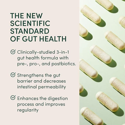 Beekeeper's Naturals Complete Gut Health, 3-in-1 Prebiotic, Postbiotic, Probiotics for Digestive Health & Bloating Relief for Women & Men, Propolis Powered, Gluten-Free Vegan Capsules, 28ct