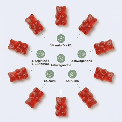 Novexa Growth Gummies, with Vitamin D3 & K2, Natural Strawberry Flavor, Non-GMO Formula,60 Count (1pcs)