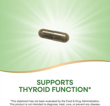 Nature's Way Kelp - Kelp Supplement for Thyroid Function Support* - Botanical Ingredients - Plant-Derived Capsule - Plant-sourced Iodine - Vegan, Gluten-Free & Dairy-Free - 180 Count (180 Servings)