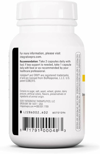 Integrative Therapeutics Indolplex – 240mg Bioavailable DIM for Hormone Balance Support* - Supports Estrogen Metabolism* - Gluten-Free & Dairy-Free - 60 Capsules (30 Servings)
