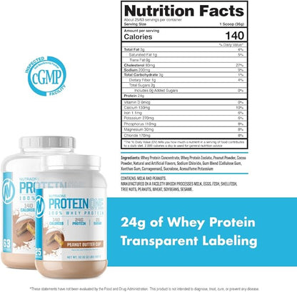 NutraOne ProteinOne Whey Protein Promote Recovery and Build Muscle with a Protein Shake Powder for Men & Women (Chocolate PB Cup - 2 LB)