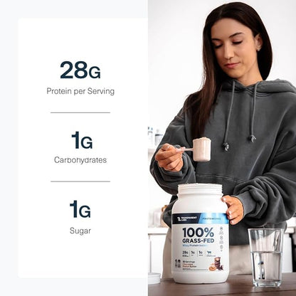 Transparent Labs Grass-Fed Whey Protein Isolate - Natural Flavor, Gluten Free Whey Protein Powder w/ 28g of Protein per Serving & 9 Essential Amino Acids - 30 Servings, Strawberry Milkshake