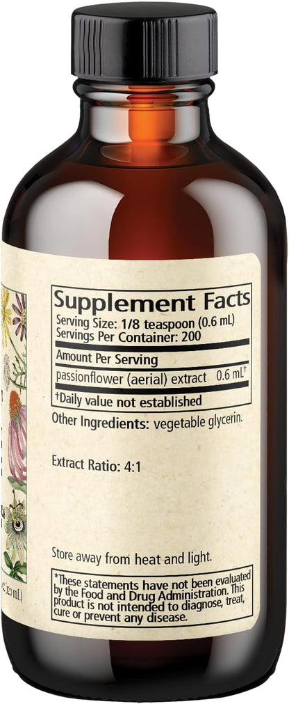 Wise Woman Herbals Passionflower Botanical Syrup (formerly) Solid Extract 4:1, Alcohol-Free Extra Strength, Herbal Relaxation & Sleep Aid, Eases Tension & Anxiety, Supports Calm Mood Balance & Restful Sleep, Pure Non-GMO, 4 Fl Oz