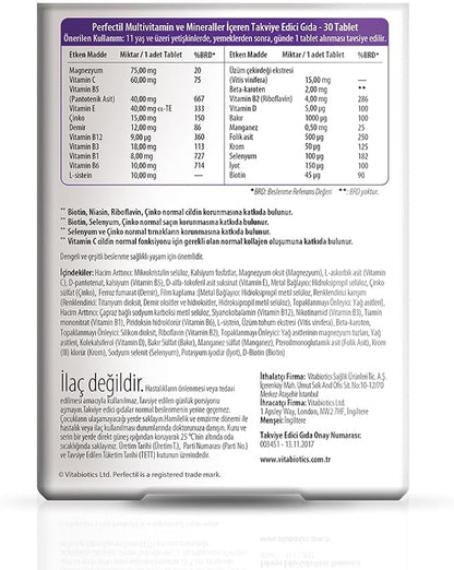 Vitabiotics Perfectil Tablets Healthy Skin Hair and Nails 30 Tablets