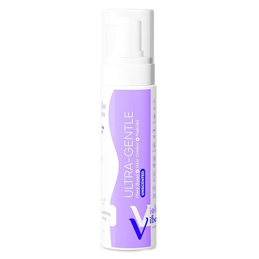 Violet Vibes Ultra-Gentle Feminine Wash | pH-Balancing, Nourishing, Odor-Control for Intimate Areas & Sensitive Skin | Daily Women Hygiene Essential | Infused w/Plant-Based Extracts | Unscented