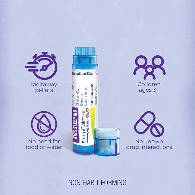 Boiron SleepCalm Kids Sleep Aid for Deep, Relaxing, Restful Nighttime Sleep - Melatonin-Free and Non Habit-Forming - 2 Count (160 Pellets) (Pack of 2)