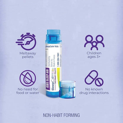 Boiron SleepCalm Kids Sleep Aid for Deep, Relaxing, Restful Nighttime Sleep - Melatonin-Free and Non Habit-Forming - 2 Count (160 Pellets) (Pack of 2)