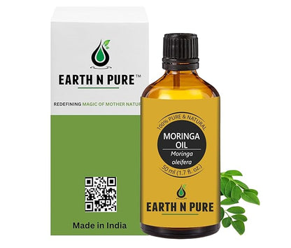 Earth N Pure Moringa Oil Cold Pressed, Natural and Therapeutic Grade 50 ml