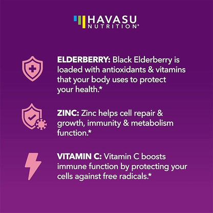 Elderberry Gummies for Kids with Zinc and Vitamin C - Immune Support Supplement for Children - 120 Count, Vegan, Berry Flavor - Convenient Daily Defense with Antioxidants and Essential Nutrients