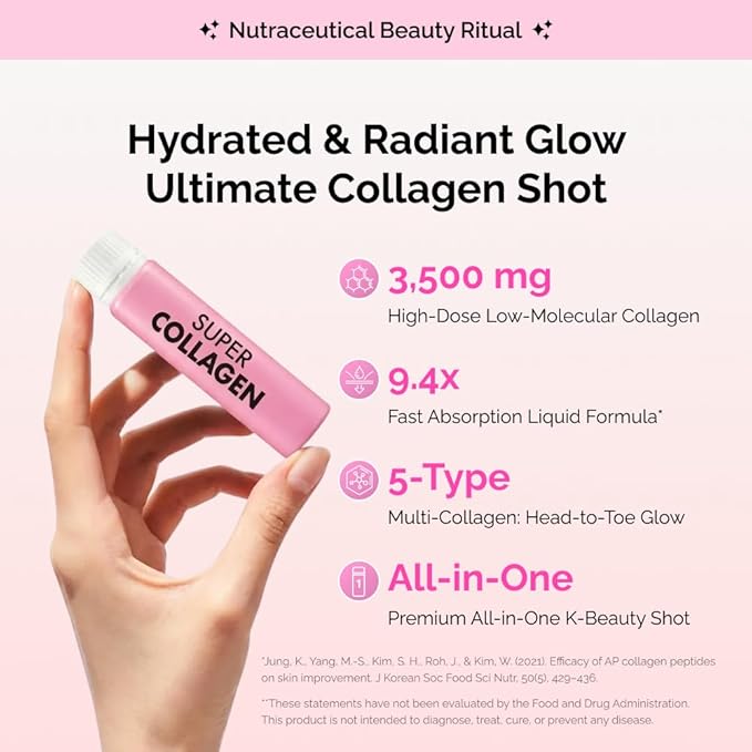 VITALBEAUTIE Super Collagen Drink – 3,500mg Low‑Molecular Fish Collagen (5 Types) – K‑Beauty Liquid Beauty Ampoules, Mixed Berry Flavor (Naturally & Artificially Flavored) – 14 x 25 mL