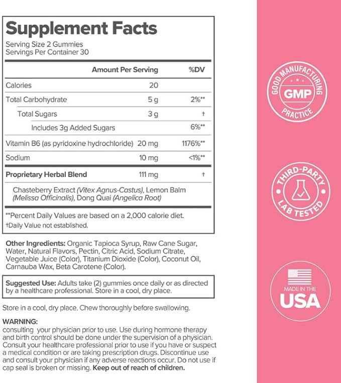 O Positiv FLO PMS Gummies for Women, 30 Servings (Pack of 3) - Proactive PMS Relief - Targets Hormonal Breakouts, Bloating, Cramps, & Mood Swings with Chasteberry, Vitamin B6, & Lemon Balm