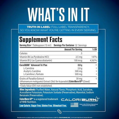 L-Carnitine Elite Burn Liquid Keto Fat Burner and Metabolism Activator - Fat Loss Support Keto Friendly Weight Loss Increase Energy-Stimulant Free - Rainbow Candy 3000mg (32 Servings)