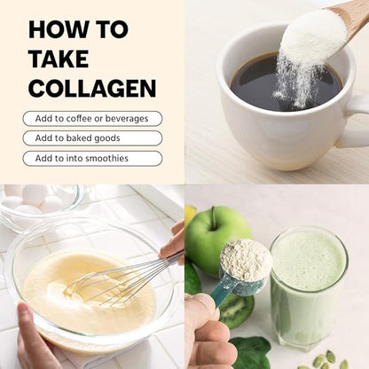 Marine Collagen Peptides - Hydrolyzed Ultra-fine Collagen Powder for Women & Men, Hyaluronic Acid, Biotin, Vitamin C, for Skin, Hair, Nails, Joints, Non-GMO, Unflavored, Easily Dissolved, 16oz