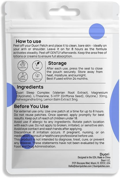 Sleep Patches for Adults - Valerian Root - Melatonin Free - Natural Sleep Aid with 5-HTP and Ashwagandha - 3 Pack (90 Patches)