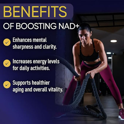 Ageless NAD+ Supplements for Women & Men | 300mg Nicotinamide Riboside Chloride | Dietary Supplement for Anti-Aging | Supports Energy, Focus, Stamina, Fat Metabolism & Cognitive Function – 90 Capsules