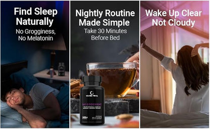 Melatonin Free Sleep Aid Supplement for Longer, Restful Sleep & Stress Relief w/Magnesium, GABA, L-Glycine, L-Theanine, Apigenin, Taurine & Zinc (180 Vegan Capsules) (2)