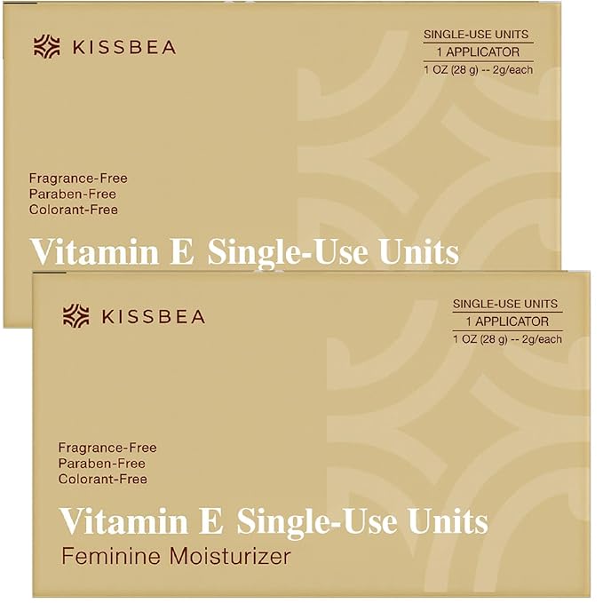 Natural Vitamin E Feminine Moisturizer for Women – Daily External Intimate Care with Coconut Oil, Shea Butter & Squalane – Fragrance-Free, Hormone-Free – 2 Pack (14 Count Each)