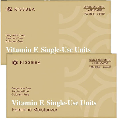 Natural Vitamin E Feminine Moisturizer for Women – Daily External Intimate Care with Coconut Oil, Shea Butter & Squalane – Fragrance-Free, Hormone-Free – 2 Pack (14 Count Each)