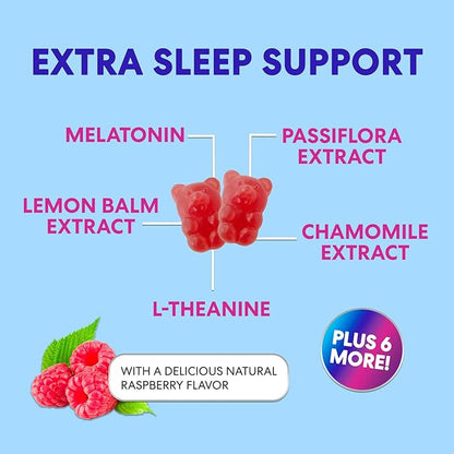 Sleep Gummies with Melatonin 12 mg Per Serving - Extra Strength Sleep Vitamin Gummy, Natural Melatonin Gummy, Occasional Sleep Support Supplement for Adults, Vegan, Gomitas para Dormir - 60 Gummies
